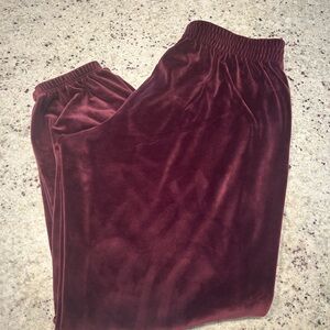 PINK Victoria's Secret Kids Burgundy Velvet Joggers